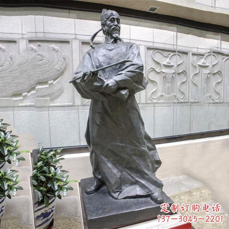 张家口画圣吴道子中国古代（唐朝）著名画家铸铜雕塑