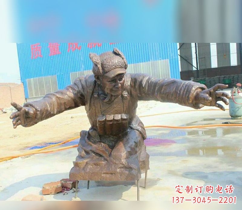 张家口黄继光校园英雄铜雕:传承伟大精神