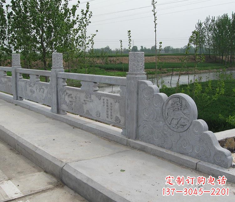 张家口景区大理石栏板石雕 (9)
