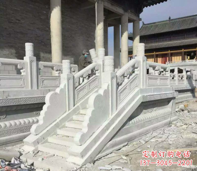 张家口景区大理石栏板石雕 (11)