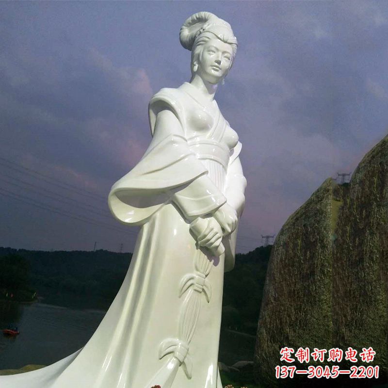 张家口景区历史名人古代著名美女西施汉白玉石雕像