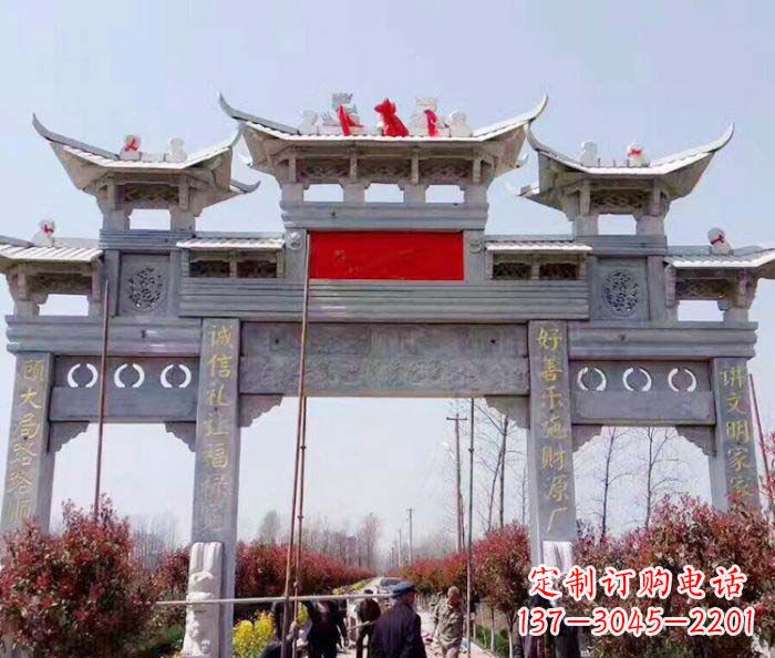 张家口传承经典,尊崇古风:牌坊石雕