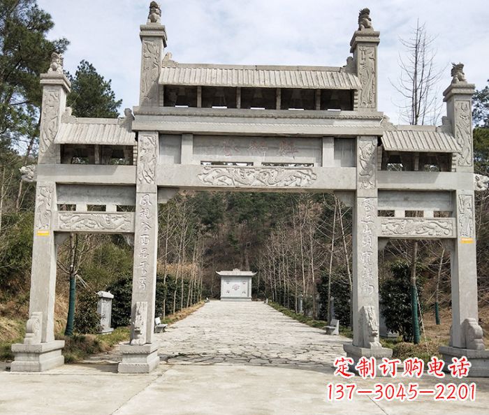 张家口中领雕塑定制牌坊石雕