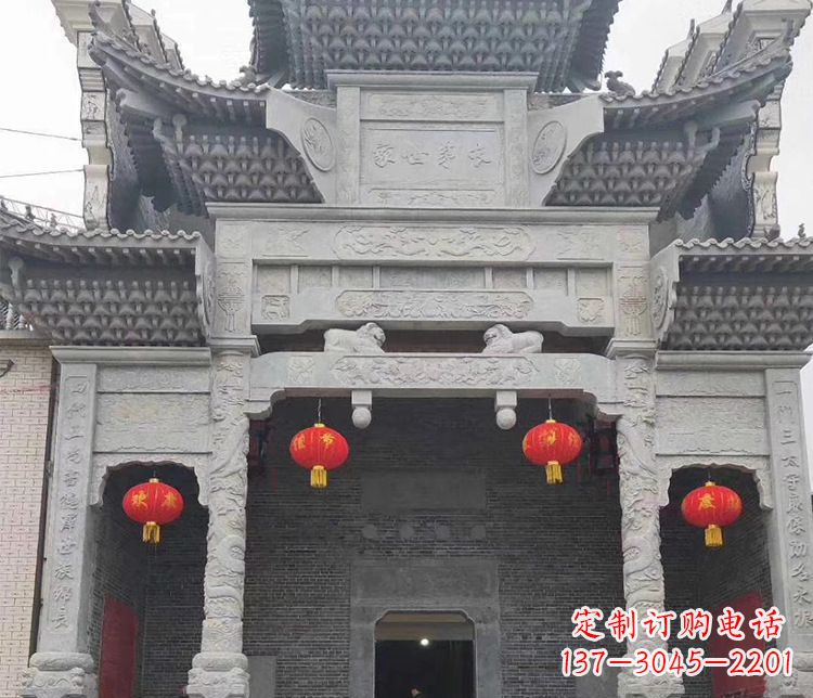 张家口中领雕塑:专业定制牌坊石雕