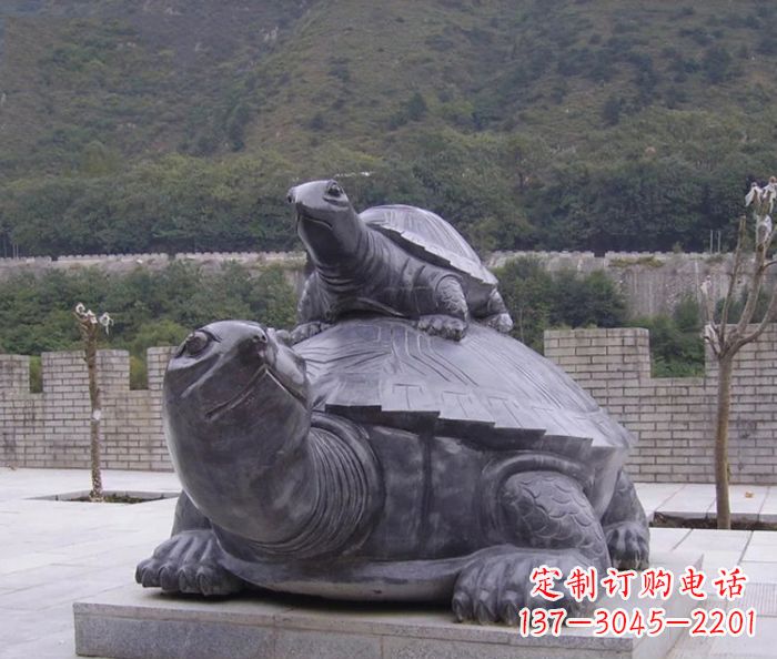 张家口中领雕塑母子乌龟公园石雕