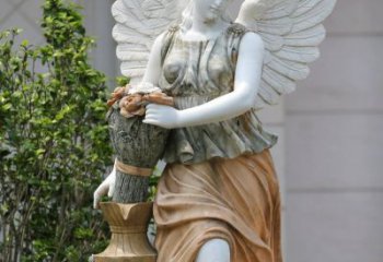 张家口精致高雅的汉白玉天使雕塑