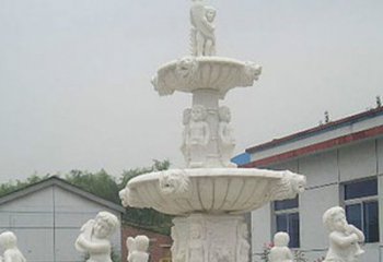 张家口汉白玉天使大型喷泉石雕