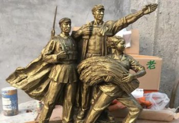 张家口中领雕塑精心打造的红军战士铜雕