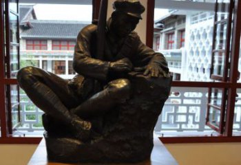 张家口铜雕红军战士纪念雕塑，烈士镌刻永恒记忆