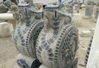 张家口古韵深远，金蟾抱鼓石仿古门墩雕塑