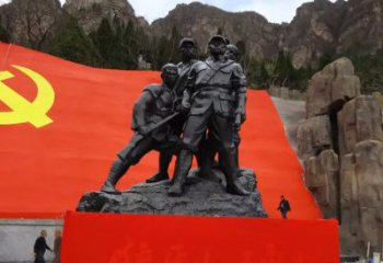 张家口狼牙山五壮士烈士铜雕，永载革命先烈光辉