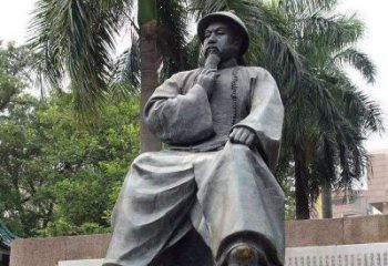 张家口精美静谧——林则徐坐姿铜雕塑