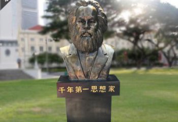 张家口马克思胸像铜雕，悠久历史的象征