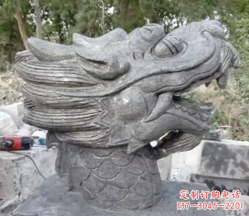 张家口青石龙头雕塑