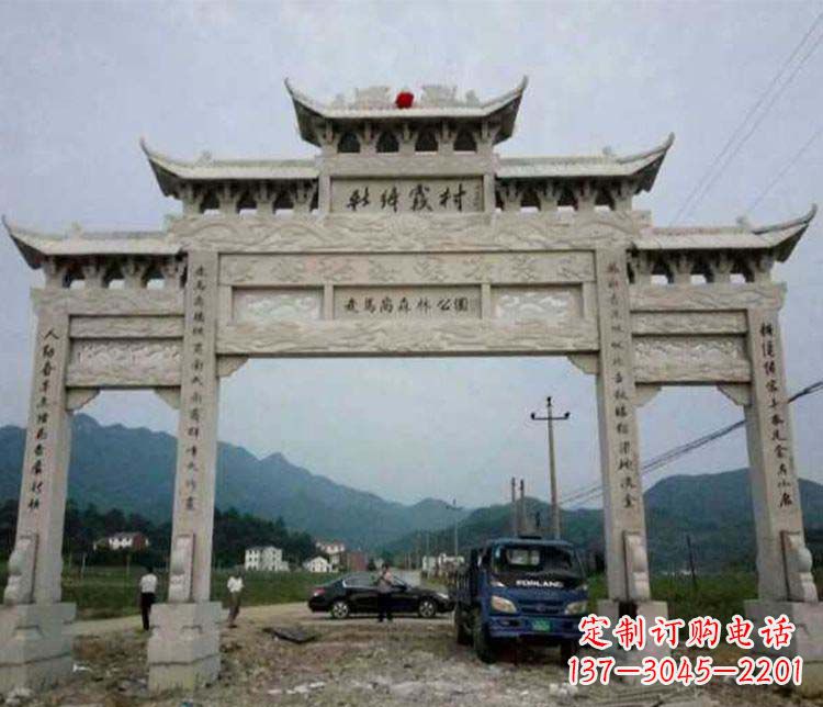 张家口三门牌坊石雕：细节讲究处处把精雕细琢
