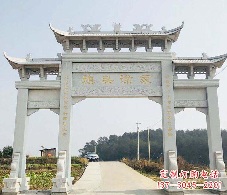 张家口三门牌坊石雕——精美雕塑,缔造传承