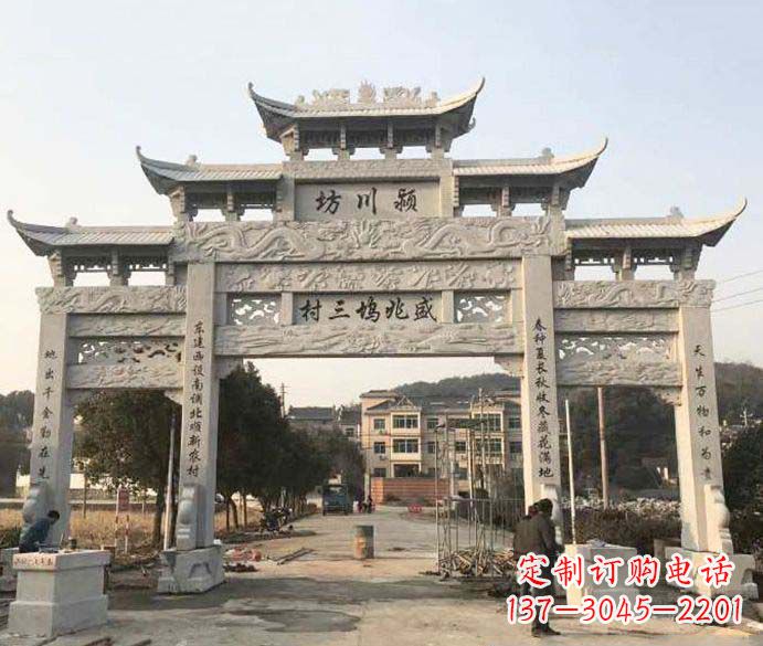 张家口特色大理石牌坊雕塑