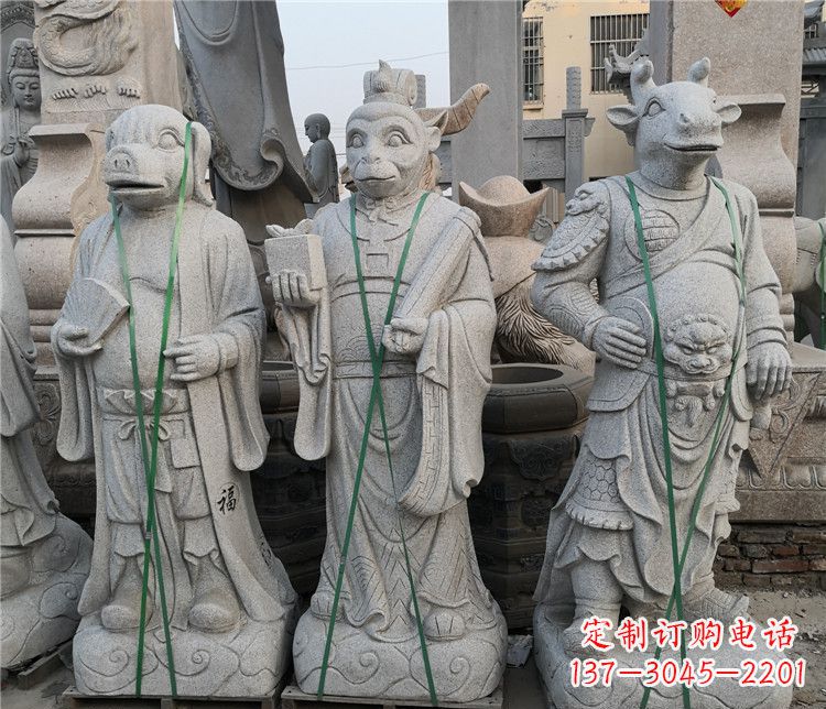张家口十二生肖动物石雕,悦目明快!