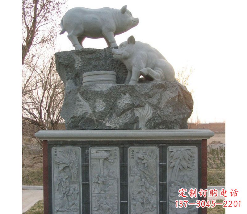 张家口十二生肖猪石雕——质地原生态传承千年文化