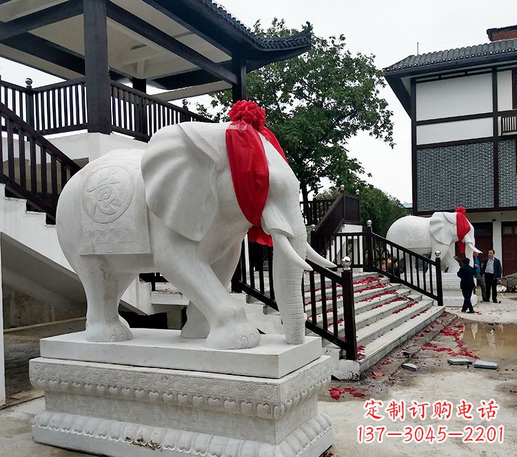 张家口石雕大象 观音栏杆