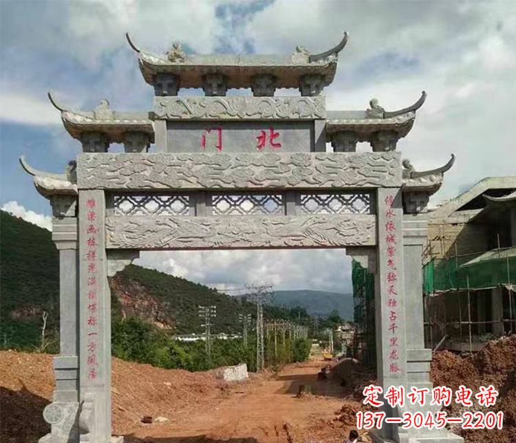 张家口石牌坊单门牌坊石雕