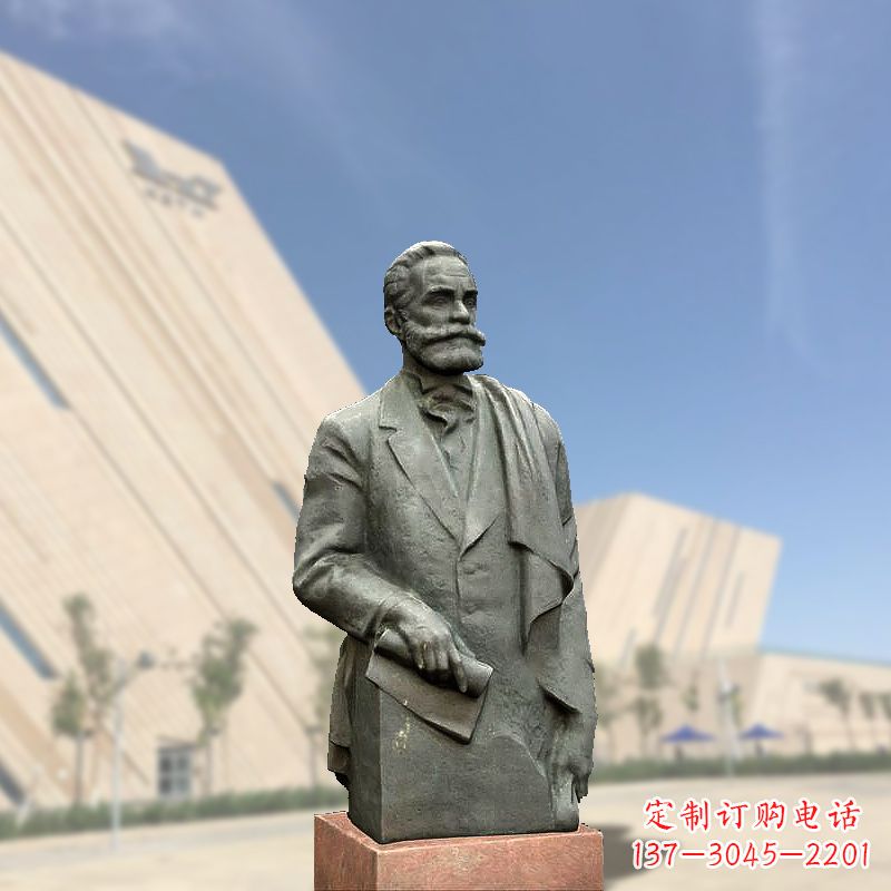 张家口世界名人“黄色炸药”的发明者诺贝尔半身像雕塑