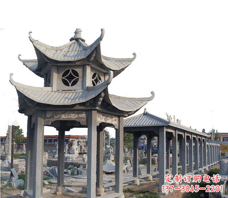 张家口双层仿古凉亭石雕