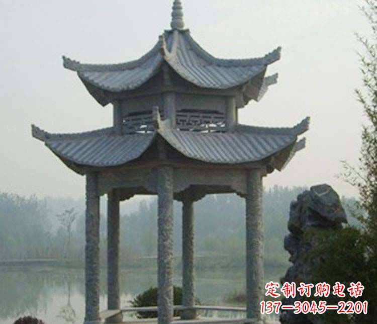 张家口双层仿古凉亭石雕_2