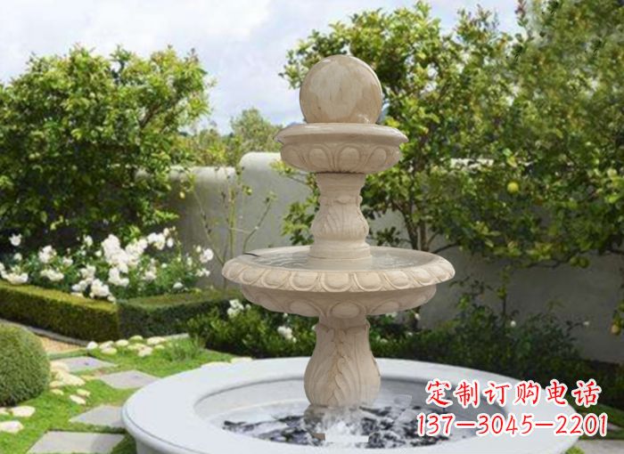 张家口双层风水球喷泉别墅石雕