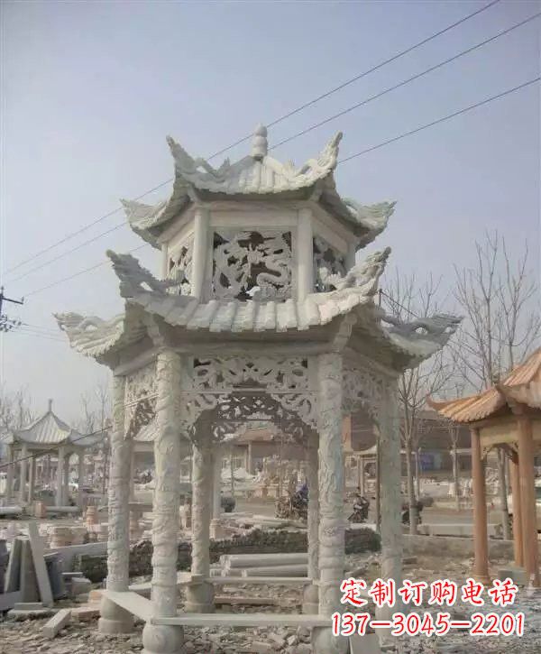 张家口双层凉亭石雕