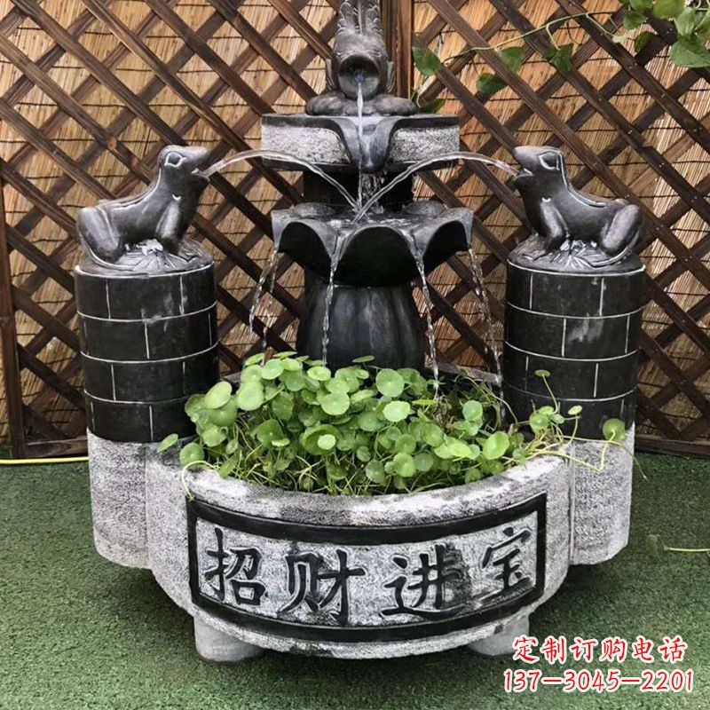 张家口双层喷泉石雕