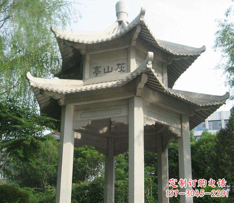 张家口双层石凉亭石雕