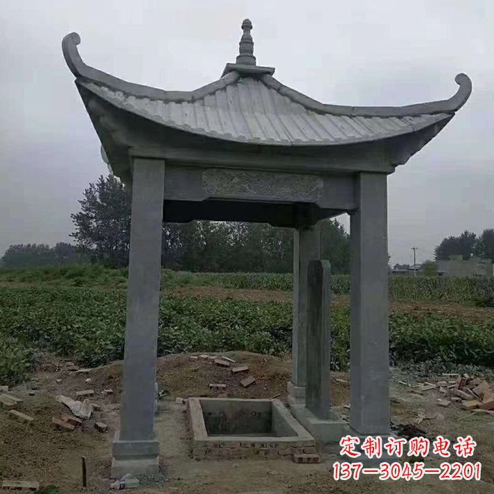 张家口四角庭院石凉亭