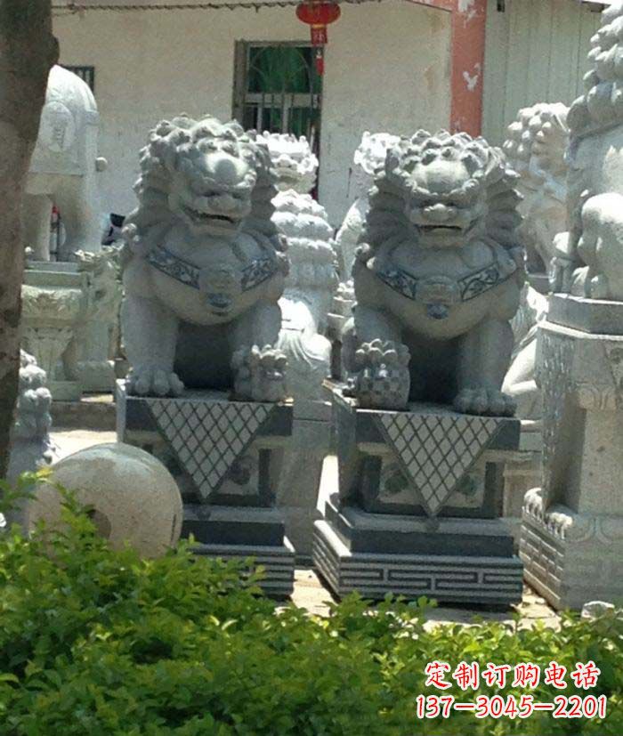 张家口寺庙景观仿古石狮子