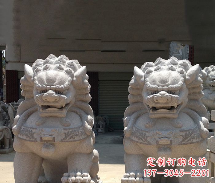 张家口寺庙景观仿古镇宅石狮子