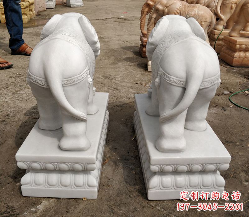 张家口寺庙石雕大象