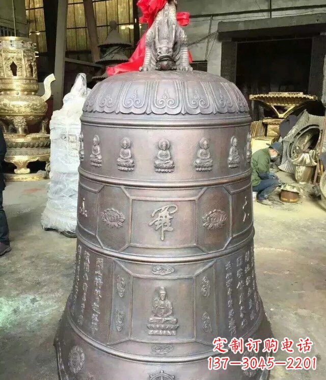 张家口寺庙铜雕钟铸铜钟雕塑