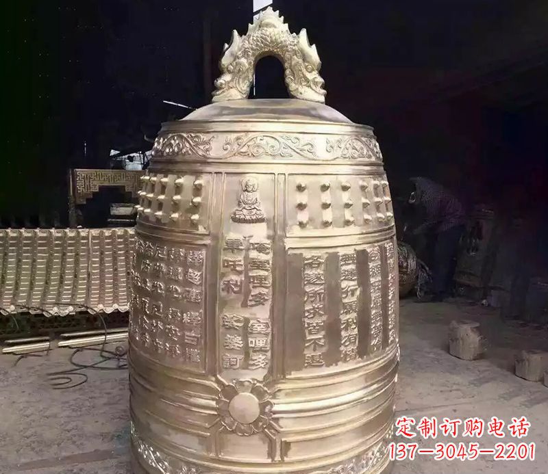 张家口寺庙铜钟雕塑 (3)