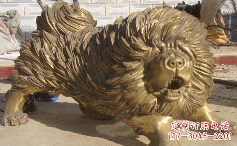 张家口松狮犬动物铜雕