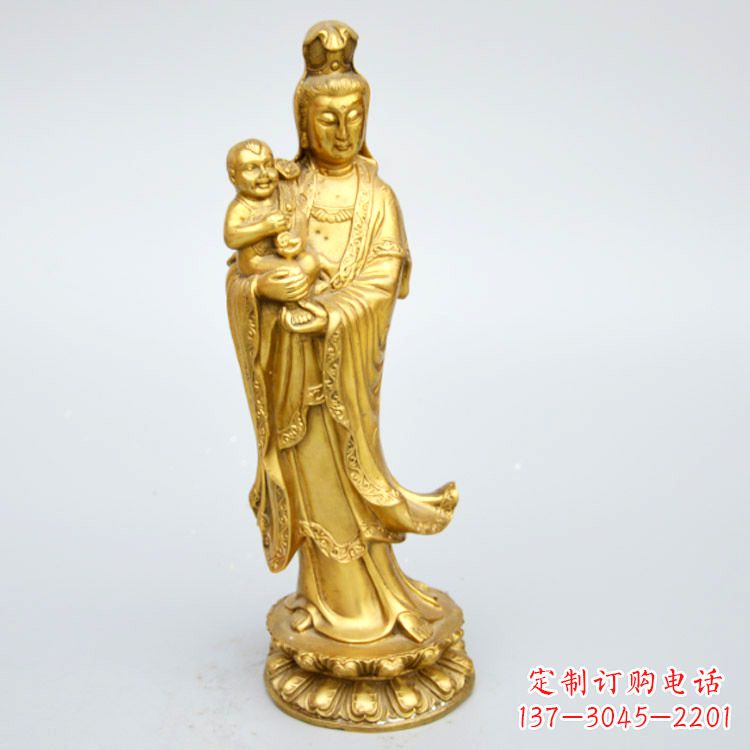 张家口送子观音铜雕