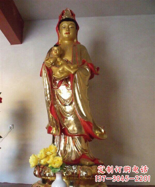 张家口送子观音铜雕 (2)