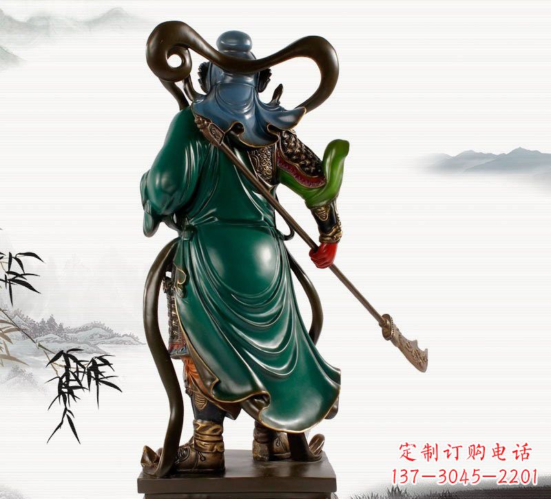 张家口铜雕彩绘武财神关公