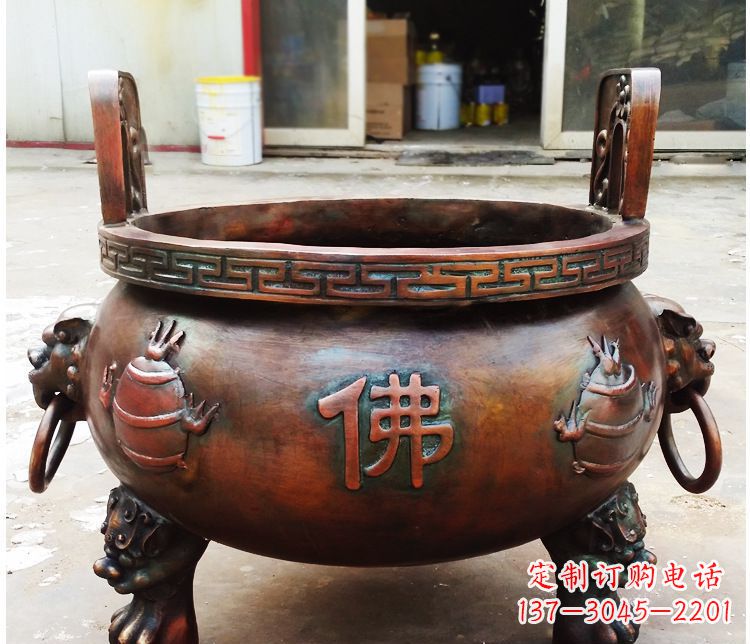 张家口铜雕祠堂景观香炉