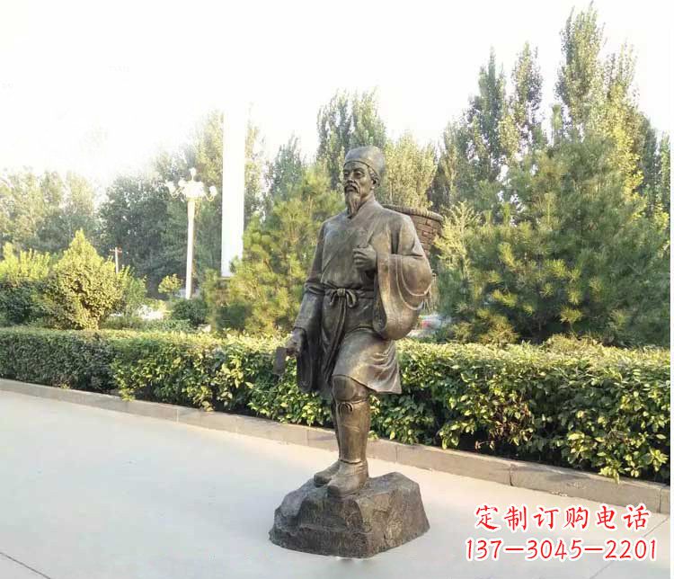 张家口铜雕古代名医李时珍雕塑