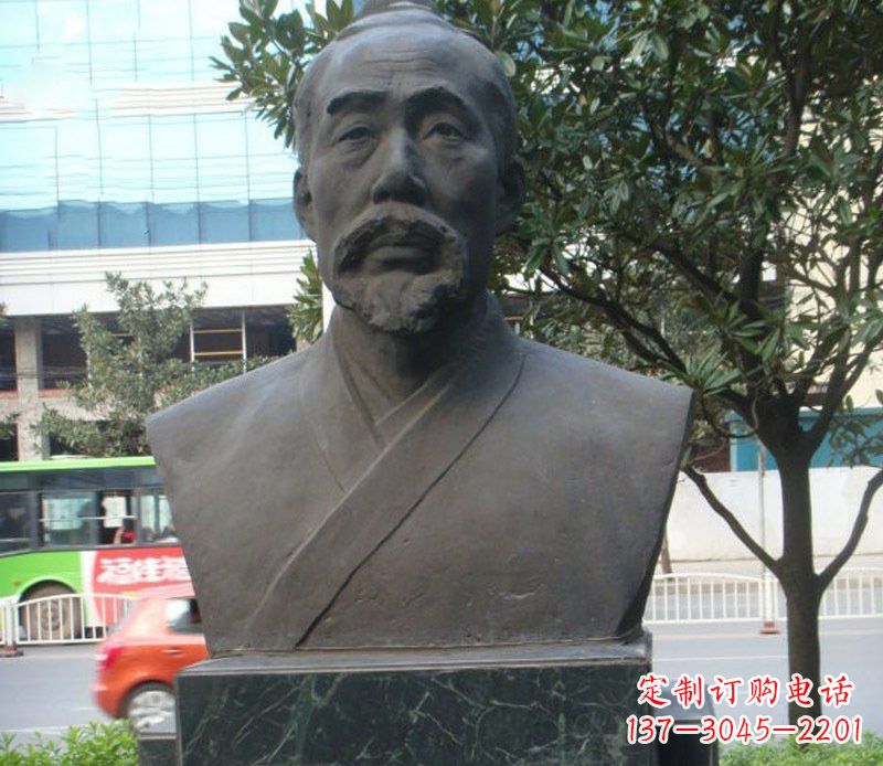张家口铜雕管仲名人雕塑肖像