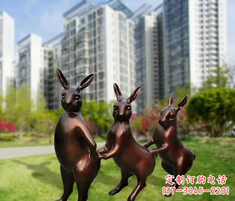 张家口铜雕广场动物兔子
