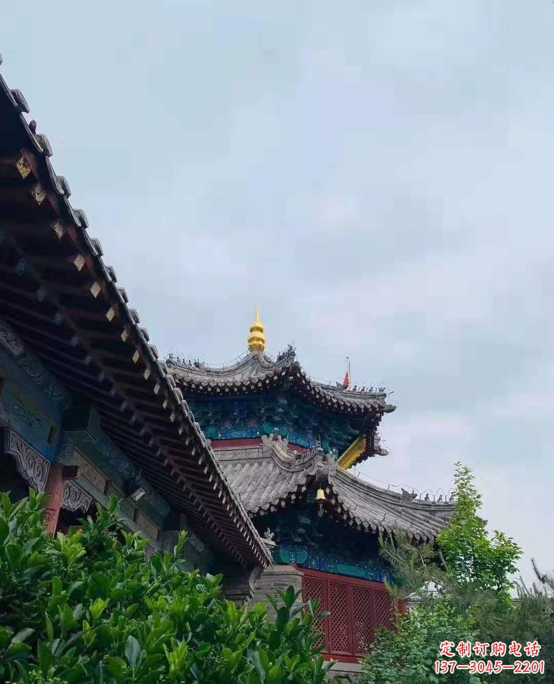 张家口铜雕葫芦塔顶寺庙摆件 