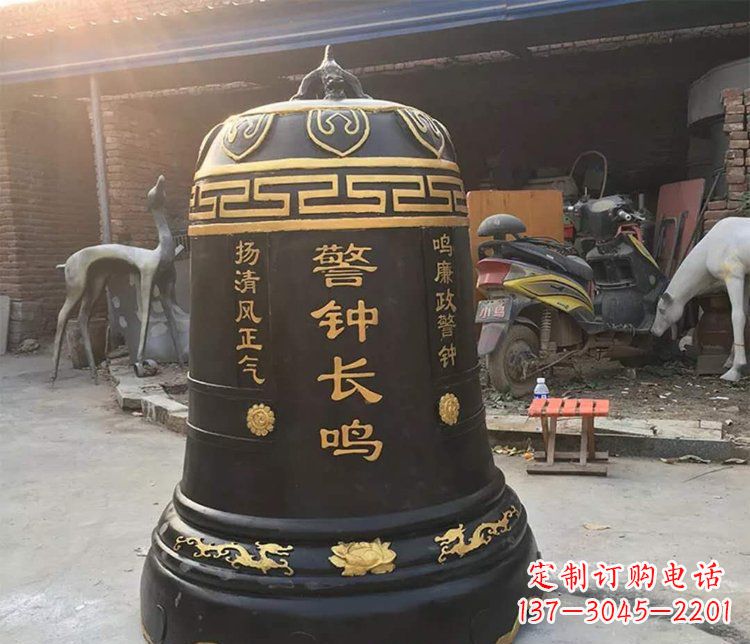 张家口铜雕警钟长鸣寺庙雕塑