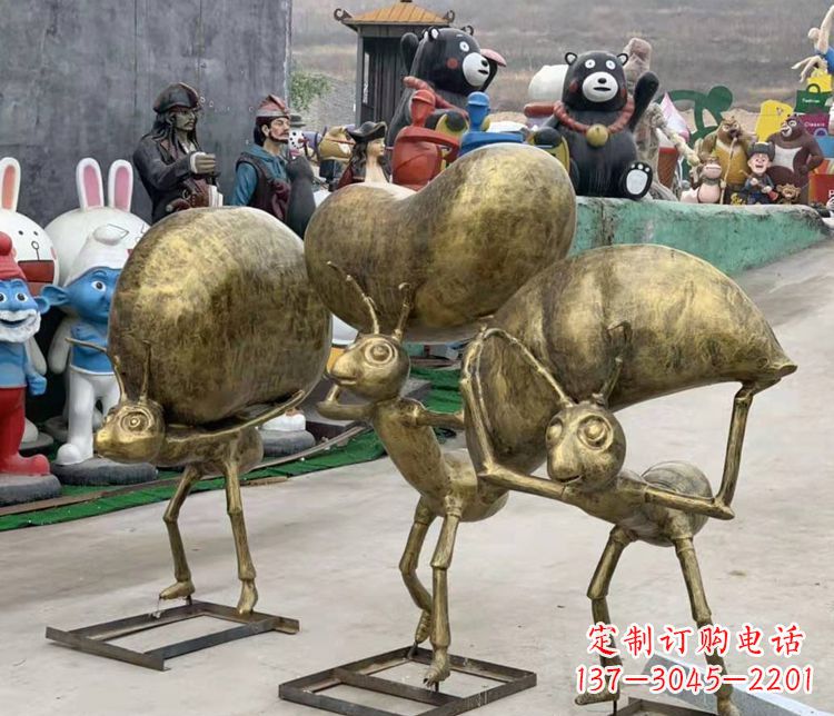 张家口铜雕蚂蚁搬家雕塑