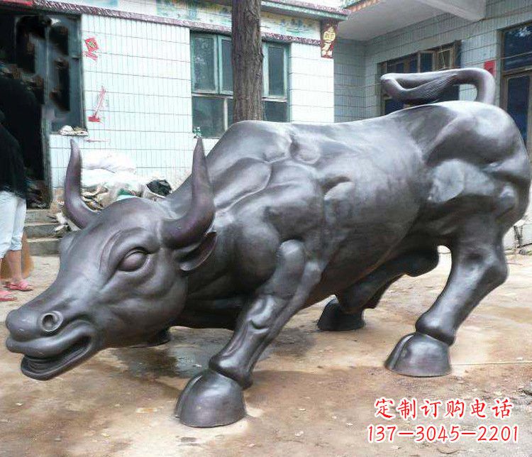 张家口铜雕牛广场动物景观摆件 (3)